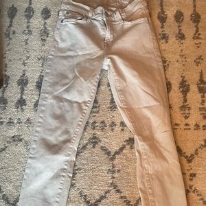 7 For All Mankind The Ankle Skinny White Stretch Jeans Women's Size 25